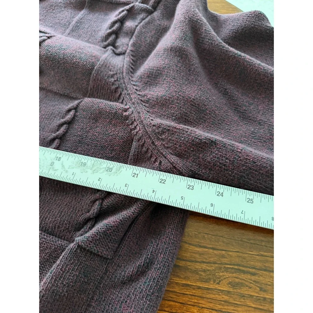 Geoffrey Beene Mens XXL Burgundy Cable Knit Grid Textured Cotton Sweater